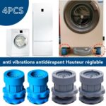 Lot de 4 supports Hauteur réglable - Antidérapant