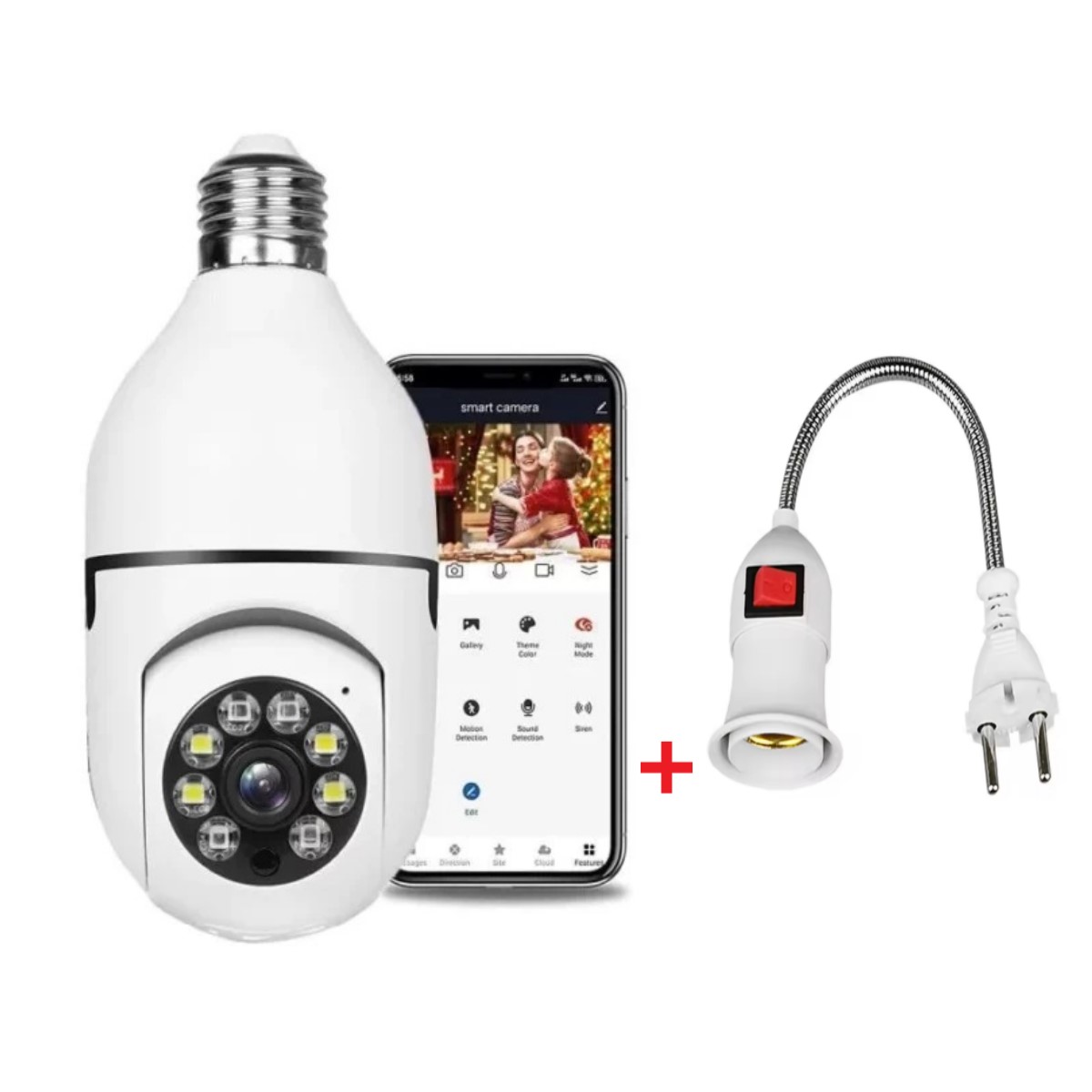 promotion-Caméras-lampe-surveillance-rotative-sécurité-tunisie-promodeal88 Caméra ampoule de Surveillance 360° WIFI – Image 1
