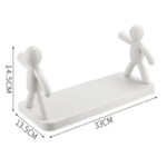 Support organisateur de salle de bains de cuisine en plastique avec adhésif – Image 6