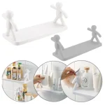 Support organisateur de salle de bains de cuisine en plastique avec adhésif