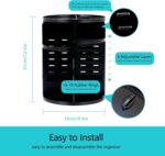 Organiseur de maquillage et de cosmétiques rotatif à 360° noir – Image 4