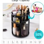 Organiseur de maquillage et de cosmétiques rotatif à 360° noir