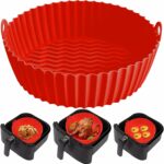 Lot de 2 Moule En Silicone ronde Réutilisable Pour Air Fryer – Image 3