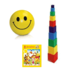 Pack jouets enfant 3 pièces :Puzzle + bloc de consturction + Ballon smiley – Image 3