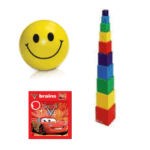 Pack jouets enfant 3 pièces :Puzzle + bloc de consturction + Ballon smiley