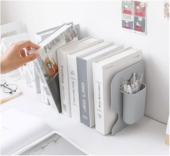 Serre-livres-support-cahier-rétractable-créatif-décoration-bureau-porte-livre-tunisie-promotion-tunisieèè Support de Livre Rétractable_ Étagère à Livres Rétractable – Image 1