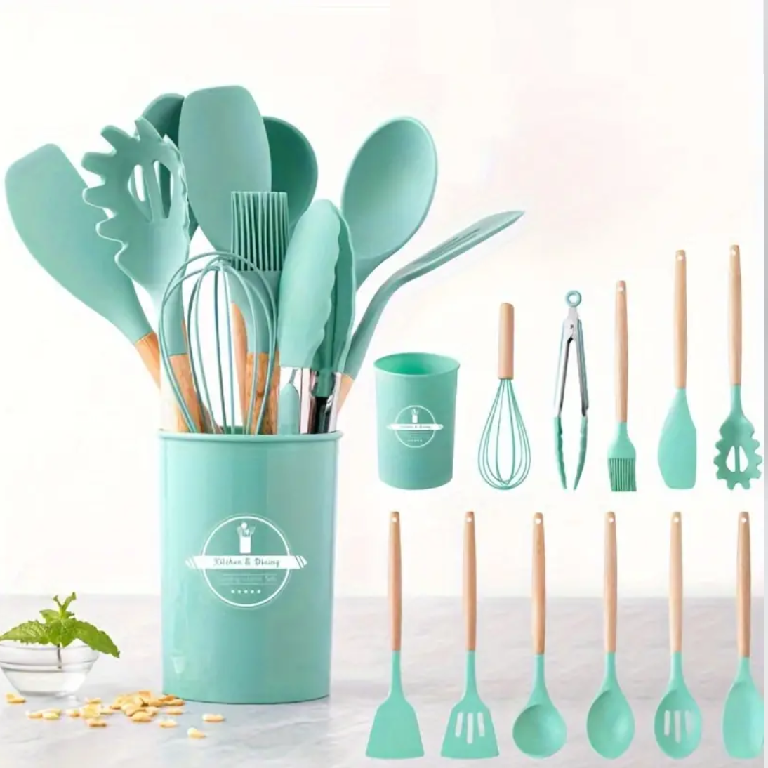 Ensemble-d'ustensiles-cuisine-silicone-promo-deal-tunisie -1 Ensemble d'ustensiles de cuisine en silicone – Image 1