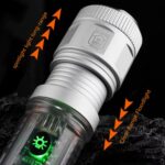 Lampe de poche tactique rechargeable à énergie solaire étanche – Image 3