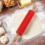 Rouleau à Pâtisserie Silicone Poignées en Bois