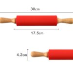 Rouleau à Pâtisserie Silicone Poignées en Bois – Image 4