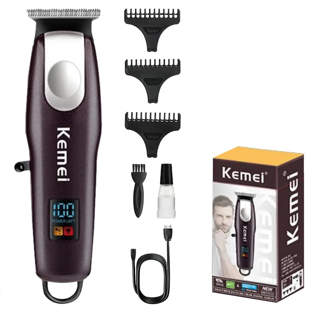 TONDEUSE-kemei--promodeal-tunisie6 Tondeuse à cheveux Kemei KM-GP233 – Image 1