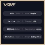 Tondeuse à Cheveux Professionnel VGR   V-991 – Image 3