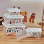 Lot de 4 boites alimentaires en plastique motif Paris – Image 3