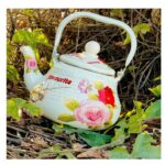 Théière avec revêtement en émail 1.2L