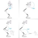 Lampe de bureau bras long pliable avec Socle- blanc – Image 2
