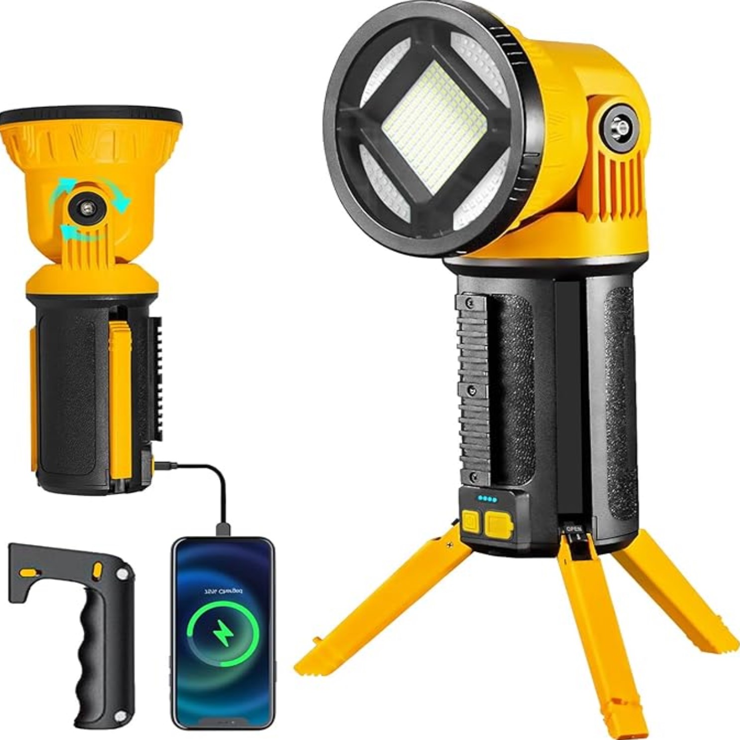 lampe-poche-torche-promodeal-tunisie-2 Lampe de travail LED rechargeable sans fils – Image 1