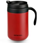 Tasse Thermos à café en acier inoxydable avec couvercle et poignée 500ML – Image 7