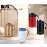 Tasse Thermos à café en acier inoxydable avec couvercle et poignée 500ML – Image 4