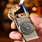 Briquet à double flamme avec horloge - Dragon