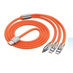 Cable Chargeur Fast et Data multiport Bornes aciers120W - 1 m – Image 2