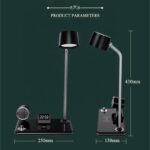 Lampes Veilleuse tactile avec horloge, chargeur sans fil et Bluetooth – Image 2