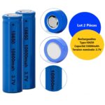 Lot de 2 Piles rechargeables 3.7 V-18650 10800mAh