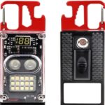 Lampe porte-clés LED multifonctionnelle avec décapsuleur fonction allume-feu SOS