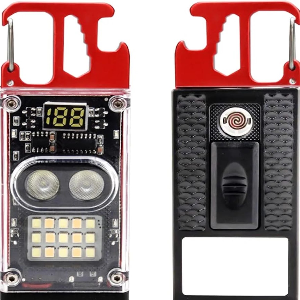 Mini-Lampe-Rechargeable-Multifonction-Allumer-cigarette-Énergie-Solaire-promo-deal-tunisie-2 Lampe porte-clés LED multifonctionnelle avec décapsuleur fonction allume-feu SOS – Image 1