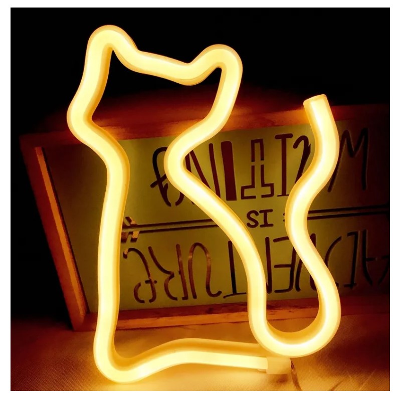 Néon-tube-veilleuse-déco-chat-animal-tunisie-promodeal2 Enseignes au néon motif chat – Image 1