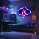 Enseignes au néon motif  Nuages Bleu Rose – Image 2