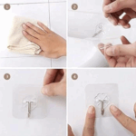 Lot de 20 Crochets Muraux Auto-Adhésifs Transparents – Image 5