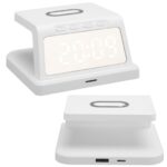 Réveil avec chargeur sans fil couleur blanc