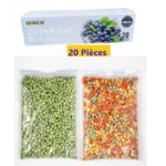 20 Sacs de congélation alimentaire à double fermeture à glissière 23X25cm