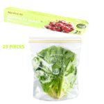 25 Sacs  de congélation alimentaire à double fermeture à glissière 20 X 18 cm