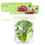 50 Sacs  de congélation alimentaire à double fermeture à glissière 20 X 18 cm