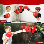 Sac de boxe pour enfants avec support et des gants – Image 2