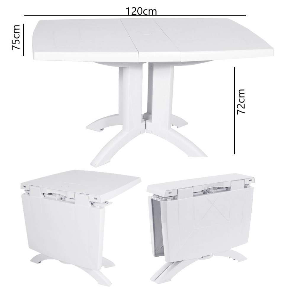 TABLE-HOLIDAYS-de-jardin-pliable-120CM-fete-cuisine-a-manger-BLANC-Tunisie-promodeal Table Holidays pliable 120cm x 75cm – Image 1