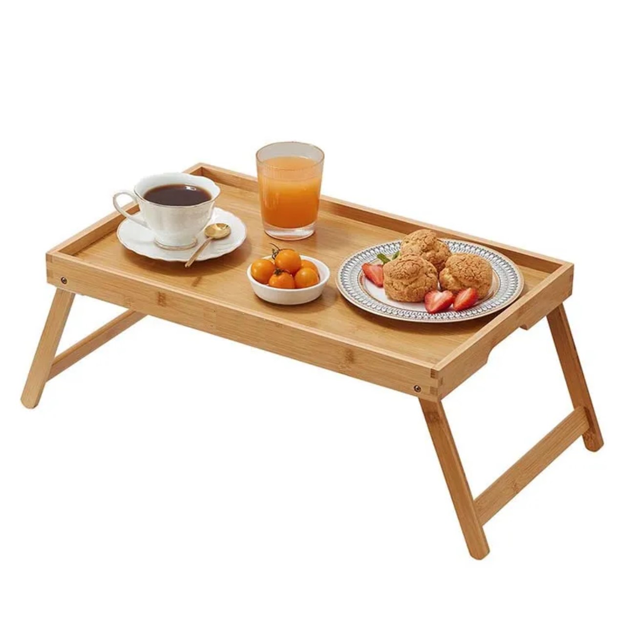 Table-Lit-Multifonction-Bambou-promo-deal-tunisie Plateau de Lit pour Petit-Déjeuner – Image 1