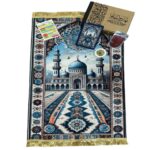 Coffret cadeau tapis prière Coran recouvert de velours  modèle 9