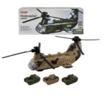 Hélicoptère Militaire avec 3 chars à roues