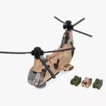 Hélicoptère Militaire avec 3 chars à roues – Image 3