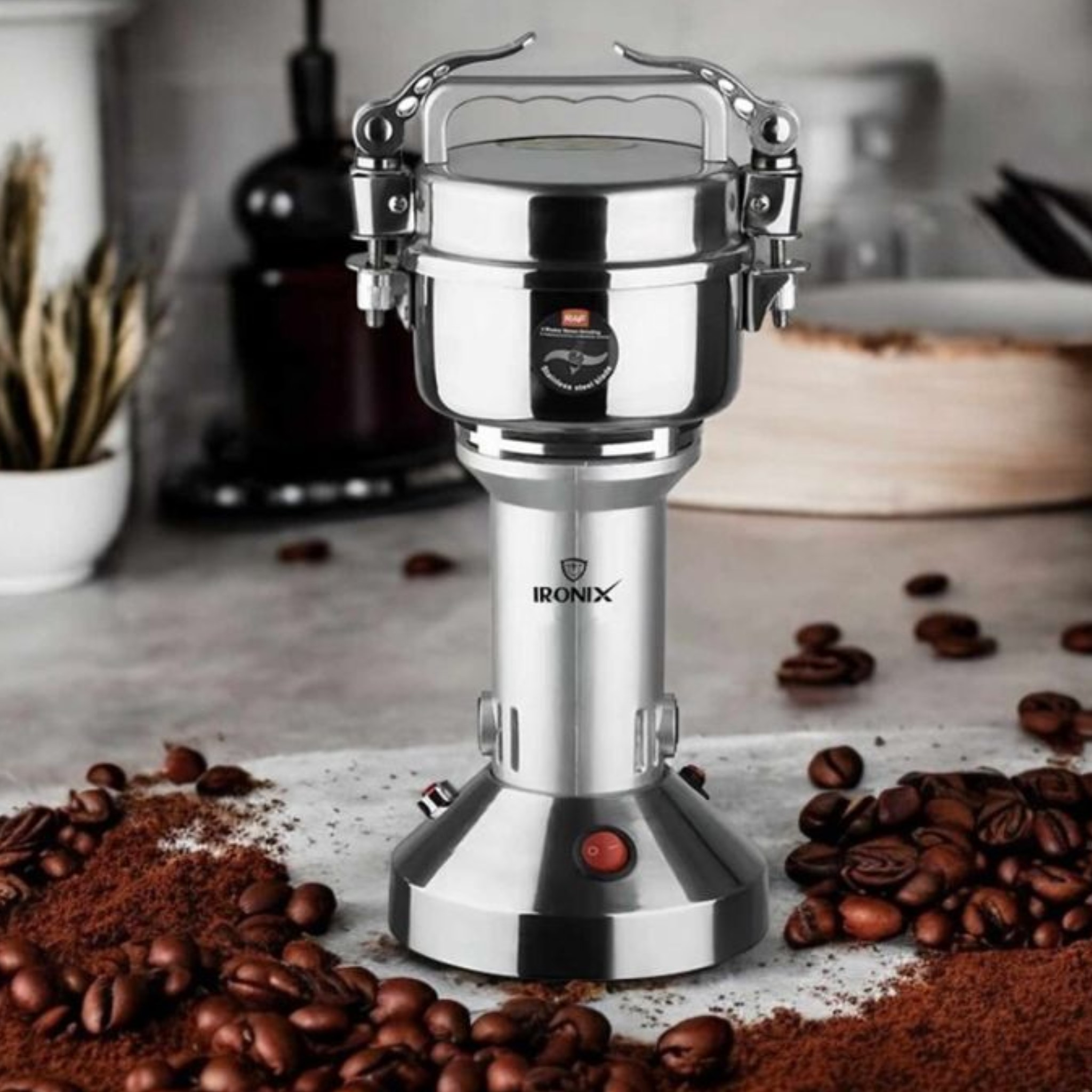 moulin-épices-café-herbe-fine-pate-inox-100g-950w-promodeal-tunisie-3 Moulin à épices électrique IRONIX 950W Inox – Image 1