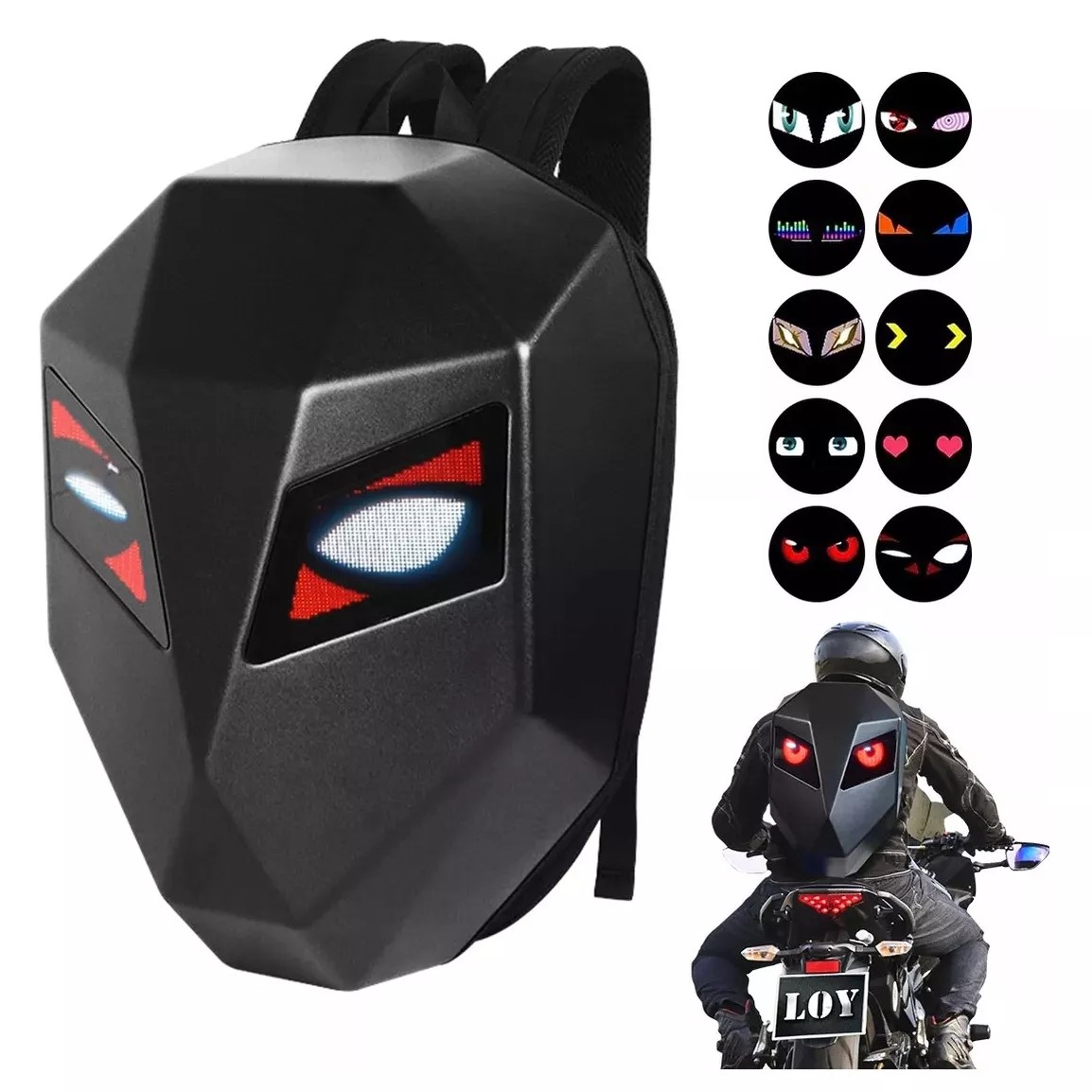 sac-a-dos-moto-led-coque-sport-impeméable-tunisie-promodeal - Copie Sac à dos à coque rigide avec yeux Iron Man – Image 1