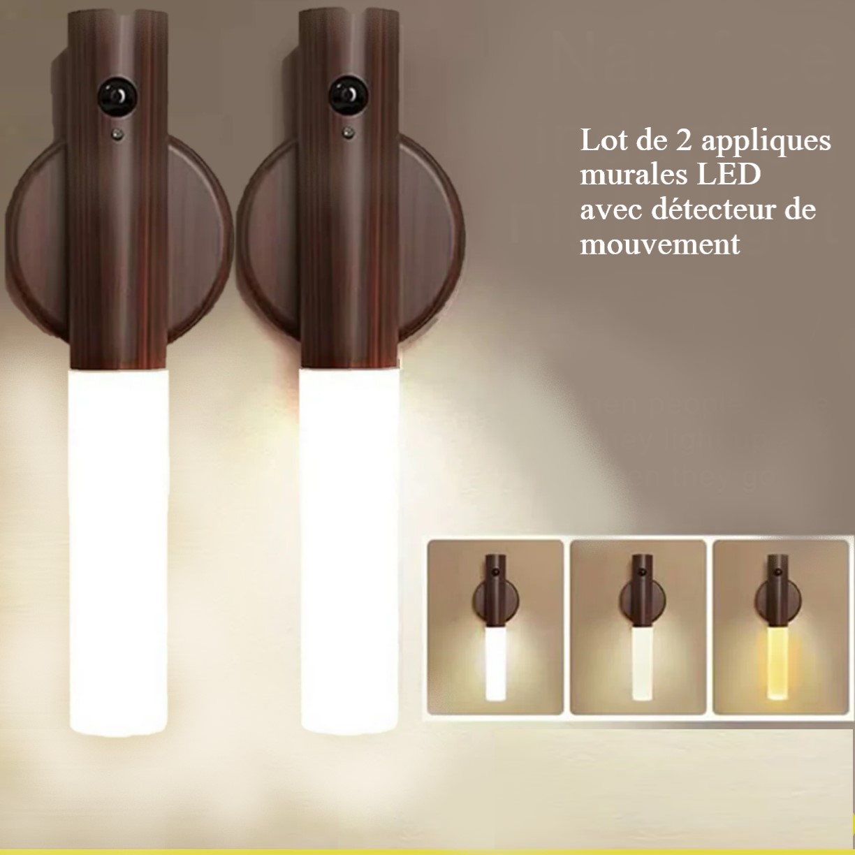veilleuse-murale-led-magnetique-sans-fil-rechargeable-Tunisie-promodeal-ee Lot de 2 appliques murales LED d'intérieur sans fil rechargeables – Image 1