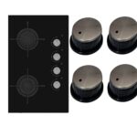 Ensemble de 4 boutons de plaque de cuisson- noir silver