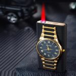 Briquet à flamme réglable avec horloge