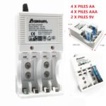 Chargeur de Pile Rechargeable AA/AAA/9V