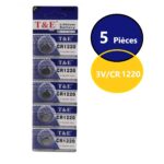 Lot de 5 Piles 3V Pile Bouton au Lithium CR1220