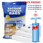 Pack 5 Sacs de rangement sous vide  avec pompe