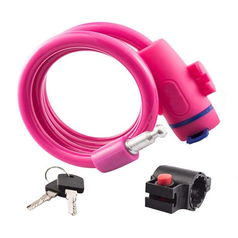 cadenas-anti-vol-vélo-1.20m-chaine-sécurité-promodeal-tunisie Cadenas vélo rose 1.20m – Image 1